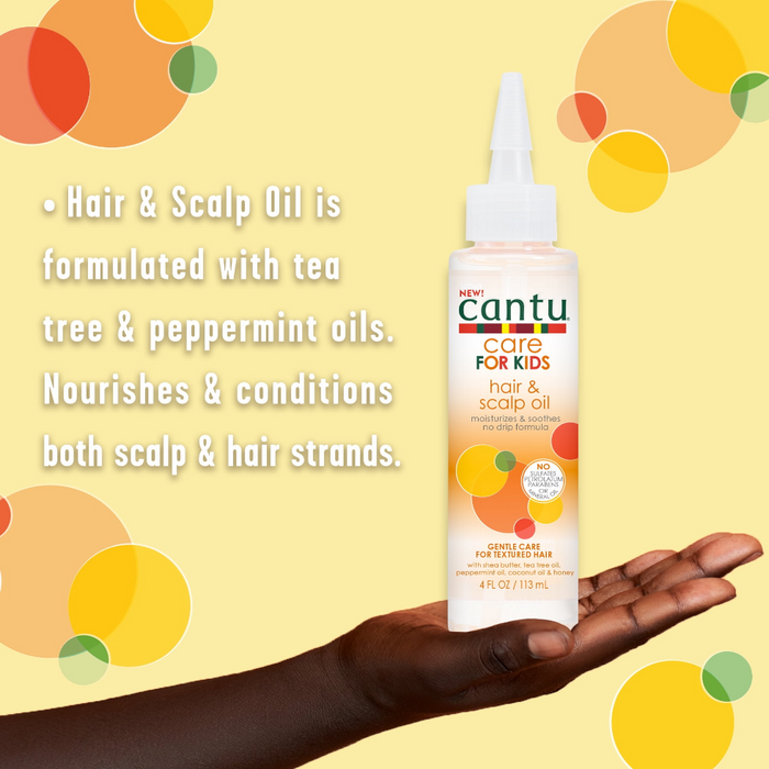 Cantu Care for Kids Hair & Scalp Oil 4oz | Moisturize & Nourish Curls