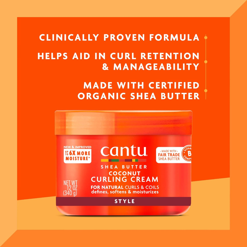 cantu shea butter coconut curling cream 12oz define moisturize curls cream