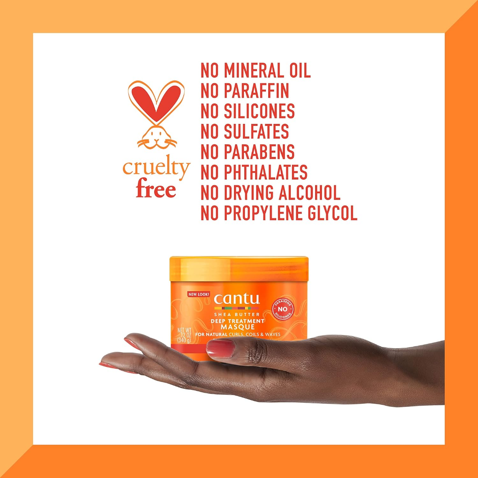 cantu deep treatment masque 12oz restore strengthen curls coils waves hair care