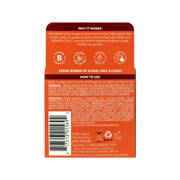 cantu extra hold edge stay gel 2.25oz sleek edge control hair styling gel