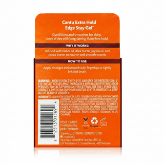 cantu extra hold edge stay gel 64g sleek long lasting hold hair styling