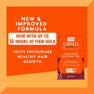 cantu extra hold edge stay gel 64g sleek long lasting hold hair styling
