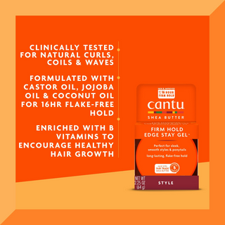 cantu extra hold edge stay gel 64g sleek long lasting hold hair styling