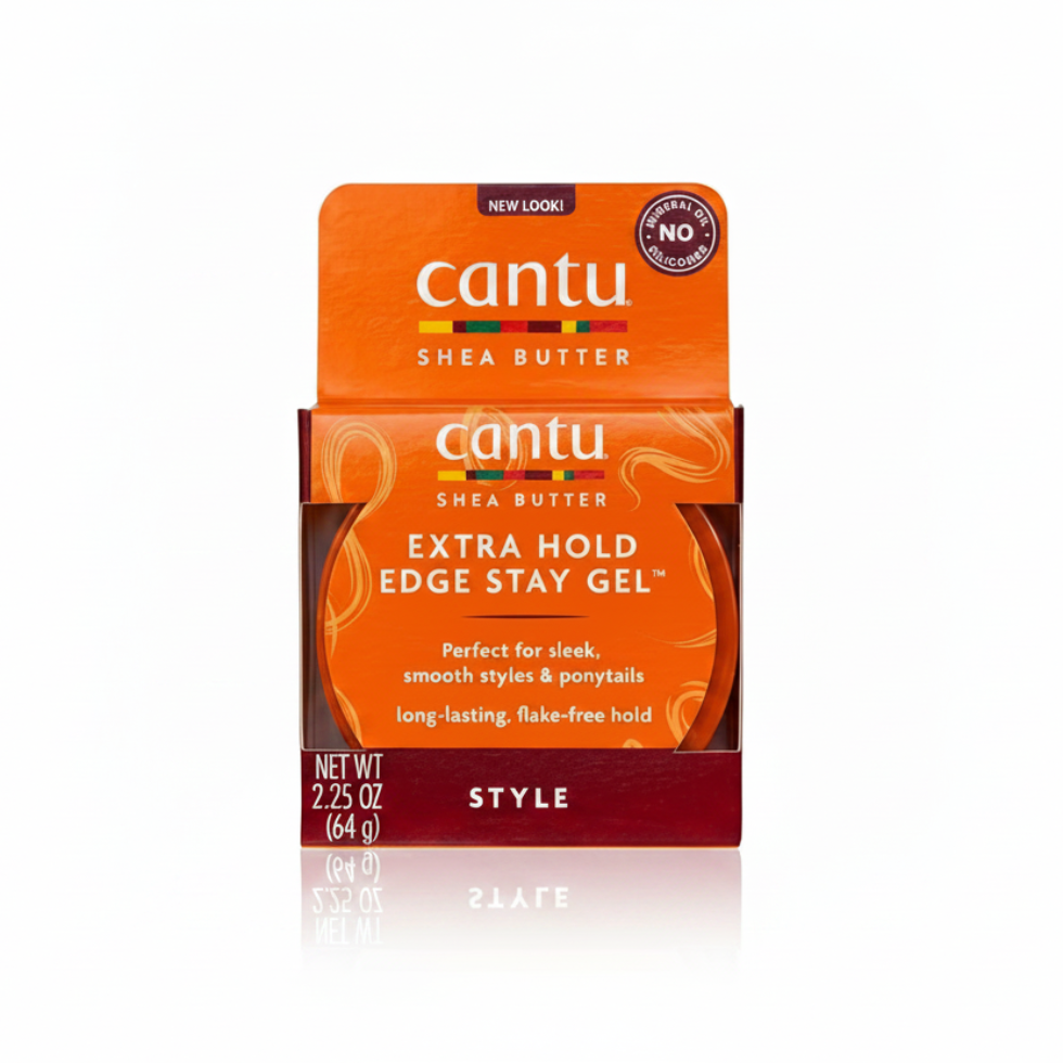 cantu extra hold edge stay gel 64g sleek long lasting hold hair styling