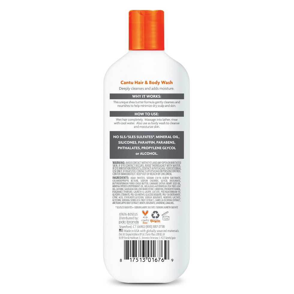 cantu for men hair body wash 2 in 1 13.5oz shea butter tea tree cleansing wash