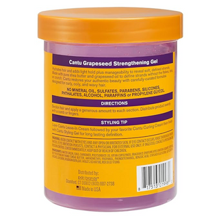 cantu grapeseed strengthening gel alcohol free 18.5oz curl coil defining gel