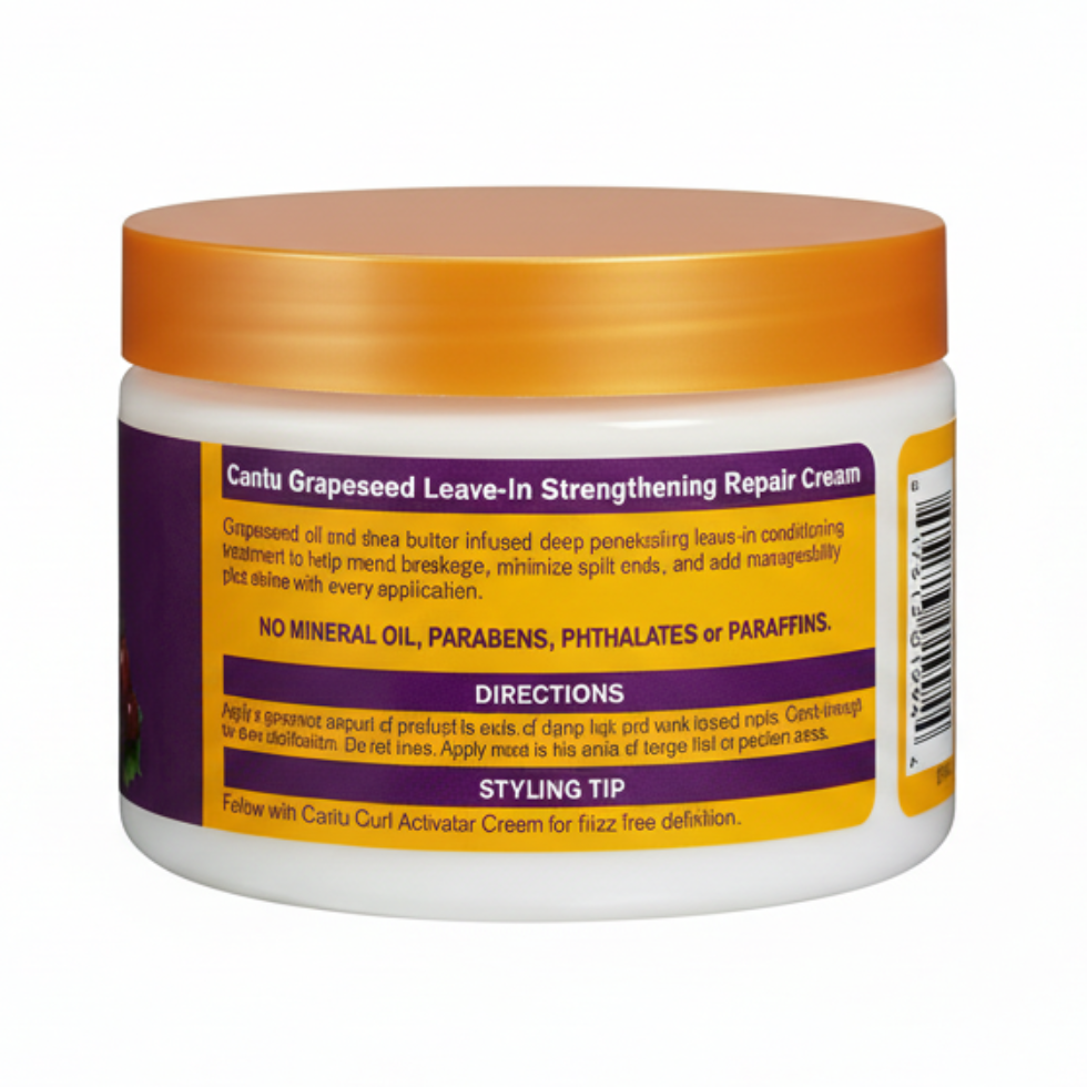 cantu grapeseed repair leave in 12oz strengthen hydrate damaged hair conditioner