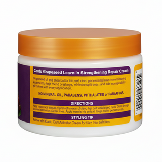 cantu grapeseed repair leave in 12oz strengthen hydrate damaged hair conditioner