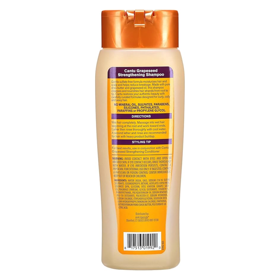 cantu grapeseed shampoo 400ml strengthening hydrating curly hair care shampoo
