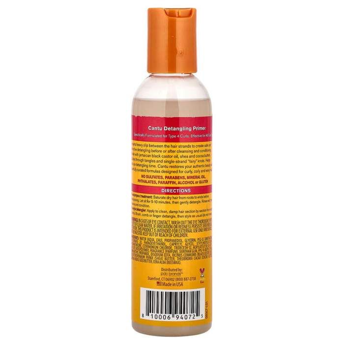 Cantu Jamaican Black Castor Oil Detangling Primer 6oz | Super Slip Curls