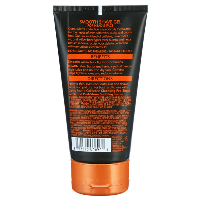 Cantu Men Smooth Shave Gel 5oz | Reduce Razor Bumps & Hydrate