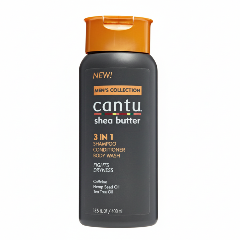 cantu mens 3 in 1 shampoo conditioner body wash 13.5oz cleanse hydrate