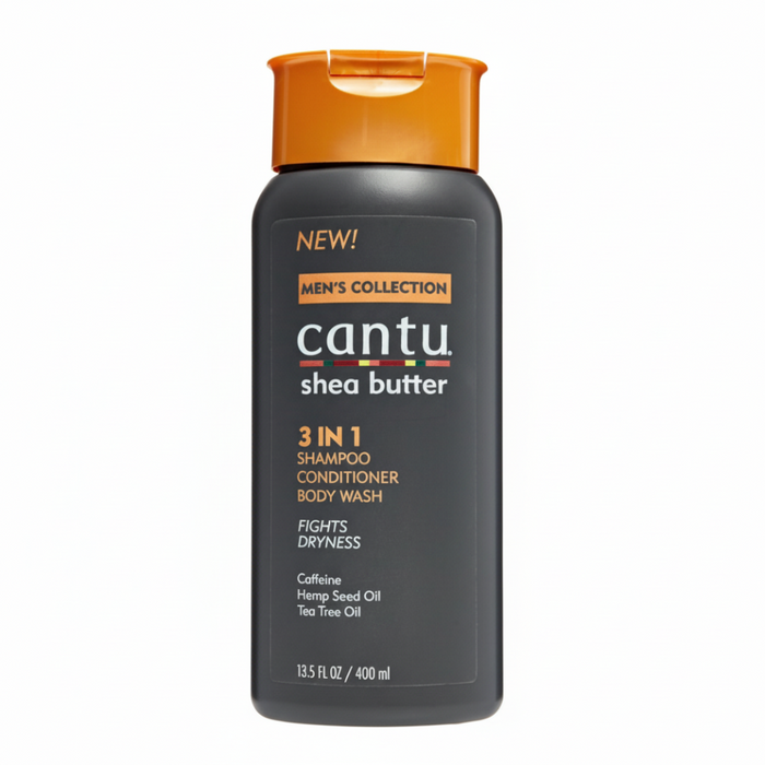 Cantu Men's Collection 3 en 1 Shampooing Après-shampooing Nettoyant pour le corps 13,5 oz/400 ml
