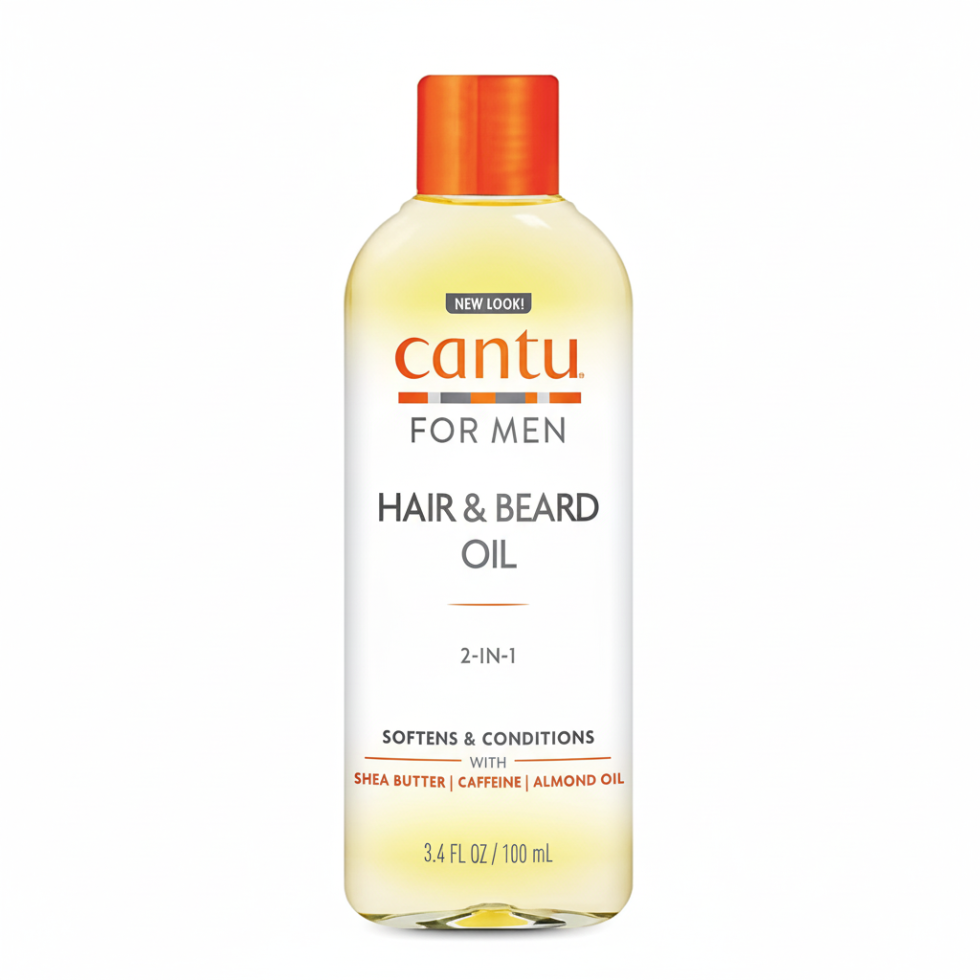 cantu mens hair beard oil 3.4oz moisturize define shine curls coils