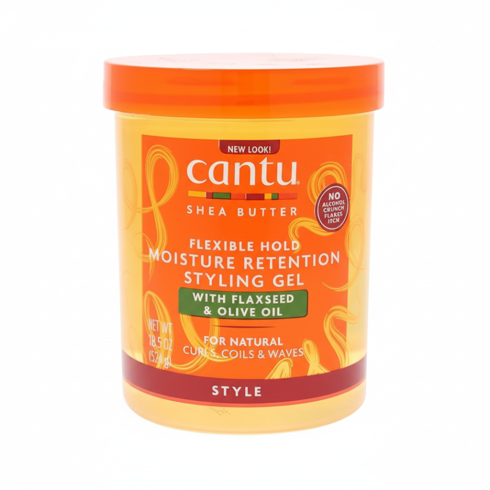 cantu flexible hold moisture retention styling gel flaxseed olive oil 18.5oz curl gel
