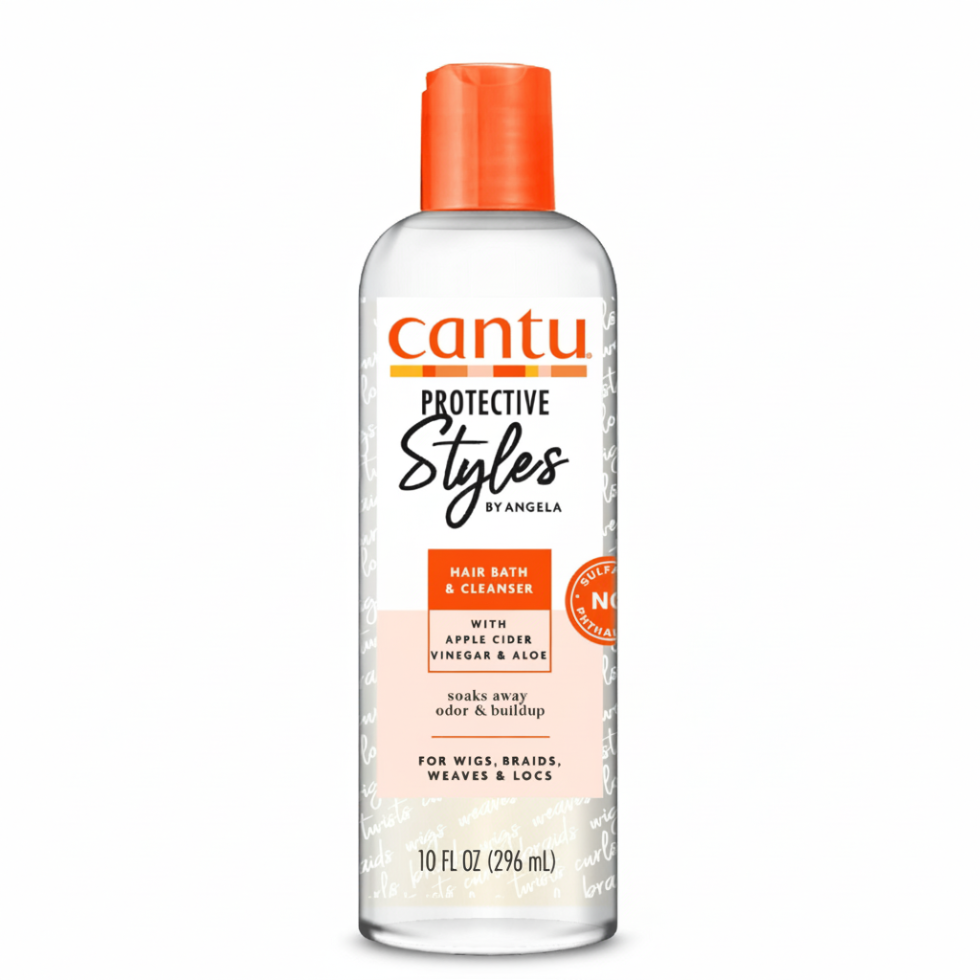 cantu protective styles hair bath cleanser 296ml apple cider vinegar aloe scalp wash cleanser