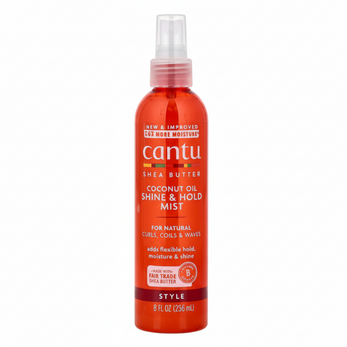 Cantu Shine & Hold Mist 8oz | Coconut Oil Moisture & Shine Spray