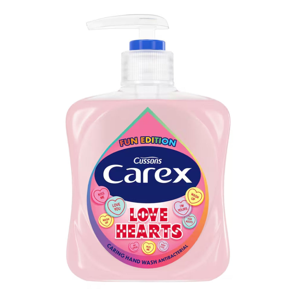 Carex Love Hearts handwash 500ml antibacterial soap with sweet fragrance for family use