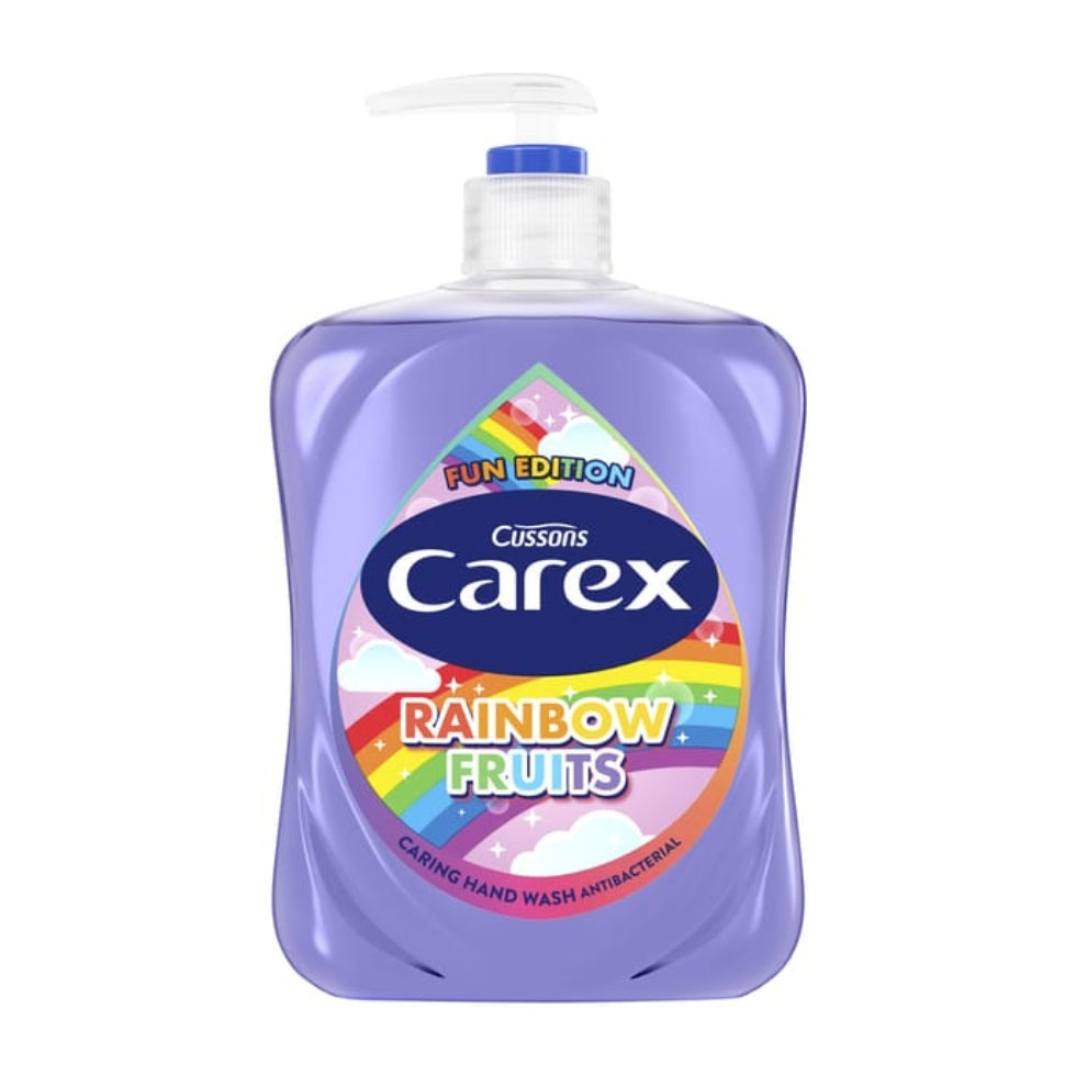 Carex Rainbow Fruits hand wash 500ml antibacterial soap with fruity scent for daily family use