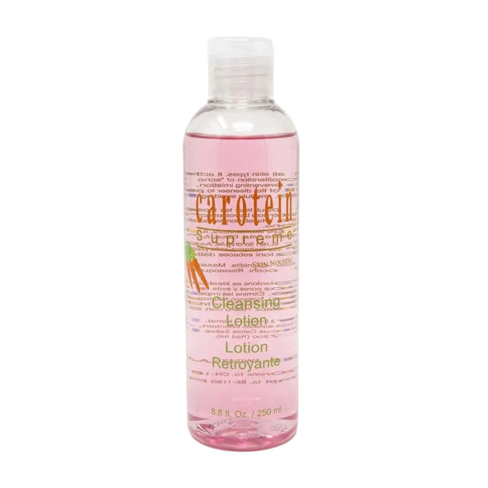 Carotein cleansing lotion gently removes dirt and oil for soft fresh and clean skin