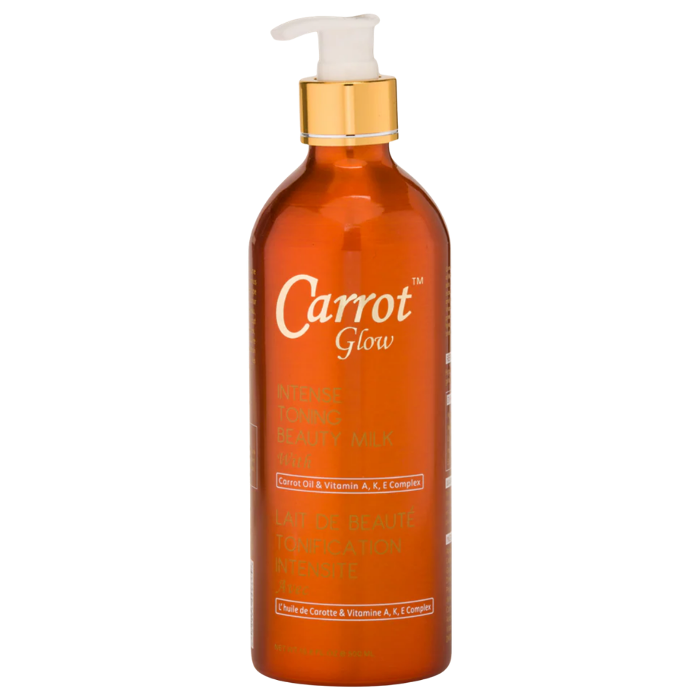 carrot glow intense toning beauty milk 500ml brightening smooth skin body lotion glow even tone skincare milk