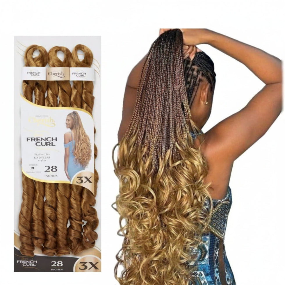 cherish 3x 28 inch pre stretched spiral french curl braiding hair soft synthetic curls protective style extensions