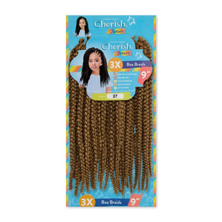 cherish junior box braid 3x 9 inch shade 27 golden blonde lightweight braiding hair extensions protective styles kids braids