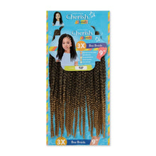 cherish junior box braid 3x 9 inch t27 golden highlight lightweight braiding hair extensions protective styles kids braids