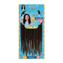 cherish junior box braid 3x 9 inch t30 auburn highlighted lightweight braiding hair extensions protective styles kids braids