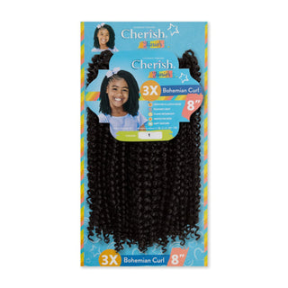 Cherish Junior Kids Bulk Deep Twist 3X Pack 8 inch soft synthetic braiding hair for kids protective twists and crochet hairstyles