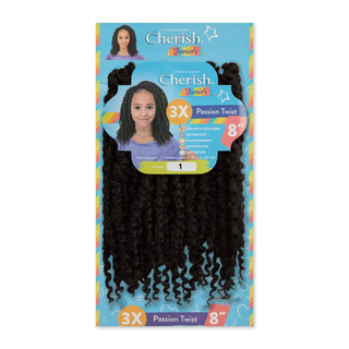 1  Cherish Junior Kids Bulk Passion Twist 3X Pack 8 inch synthetic braiding hair for kids