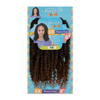 Cherish Junior Kids Bulk Passion Twist 3X Pack 8 inch synthetic braiding hair for kids T30