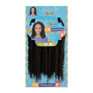 2 Cherish Junior Kids Bulk Passion Twist 3X Pack 8 inch synthetic braiding hair for kids