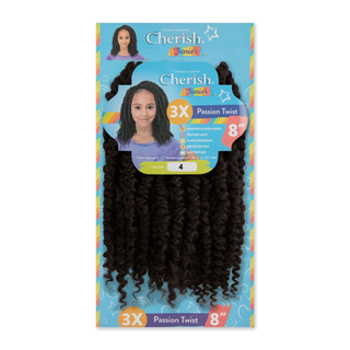 Cherish Junior Kids Bulk Passion Twist 3X Pack 8 inch synthetic braiding hair for kids