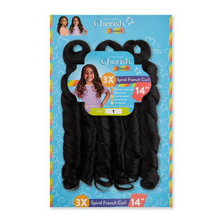 Cherish Junior Kids Spiral French Curl 3X Pack 14 inch synthetic braiding hair for kids