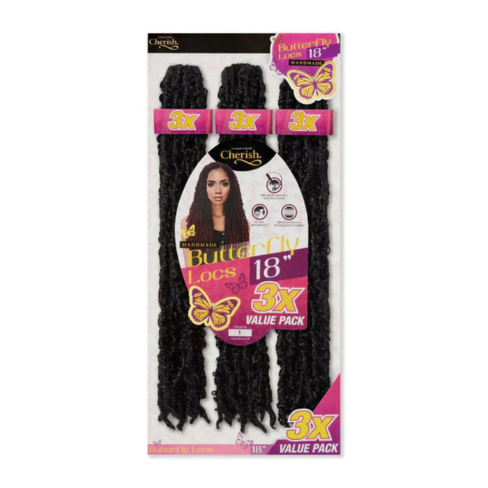 cherish pre looped butterfly locs 18 inch shade 1 lightweight crochet hair natural boho protective loc style synthetic extensions product