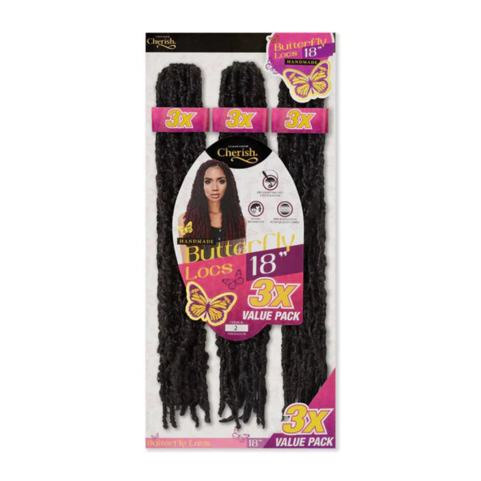 cherish pre looped butterfly locs 18 inch shade 2 lightweight crochet hair natural brown boho protective loc style synthetic extensions product