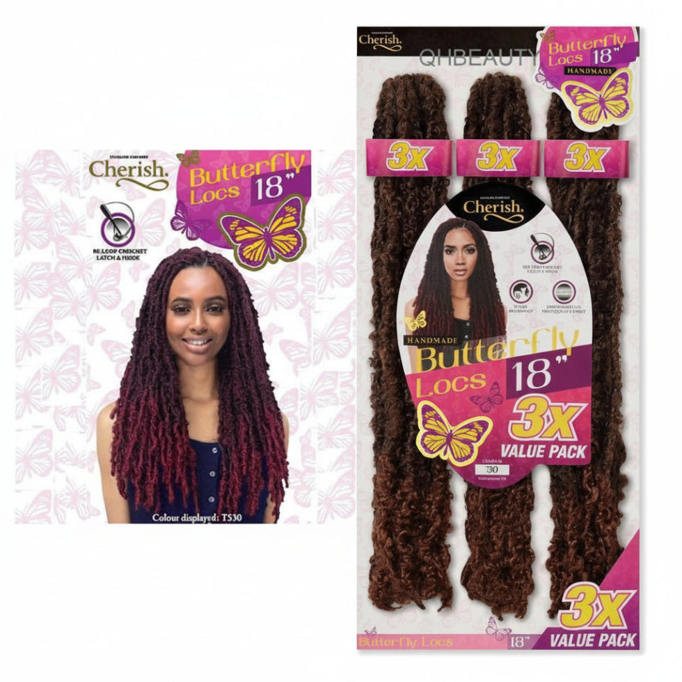 cherish pre looped butterfly locs 18 inch lightweight crochet protective hair boho faux locs natural style synthetic hair extensions product