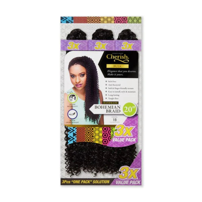 Cherish Ultimate Comfort Bohemian Bulk Hair 3X Pack synthetic braiding hair extensions