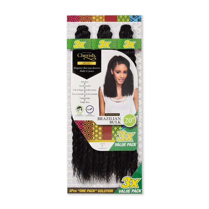 Cherish Ultimate Comfort Brazilian Bulk 3X Pack 20 inch synthetic braiding hair extensions