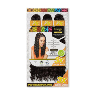 Cherish Ultimate Comfort Deep Twist Bulk 3X Pack 16 inch synthetic braiding hair extensions