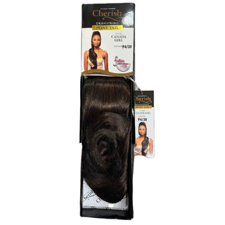 Cherish Ultimate Comfort Drawstring Ponytail Canada Girl curly hair extension P4/30 brown auburn voluminous curls