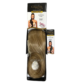 Cherish Ultimate Comfort Drawstring Ponytail Canada Girl curly hair extension R14/25 warm brown honey blonde curls