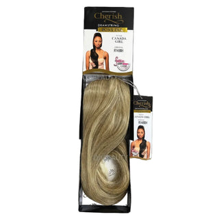Cherish Ultimate Comfort Drawstring Ponytail Canada Girl curly hair extension R14/88H brown blonde highlighted curls