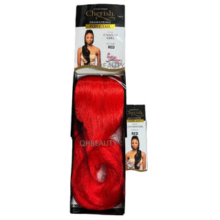 Cherish Ultimate Comfort Drawstring Ponytail Canada Girl curly hair extension red vibrant voluminous curls