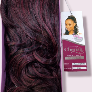 Cherish Ultimate Comfort Drawstring Ponytail Italian Girl synthetic ponytail hair extension