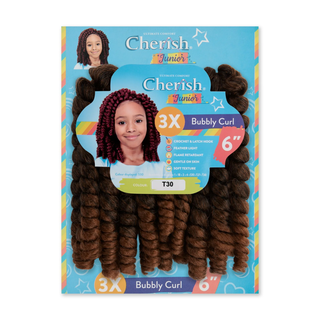 Cherish Ultimate Comfort Junior 3X Bubbly Curl 6 inch synthetic braiding hair for kids T30