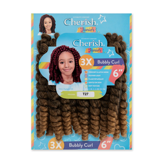 Cherish Ultimate Comfort Junior 3X Bubbly Curl 6 inch synthetic braiding hair for kids T27