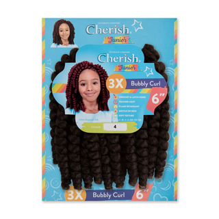 Cherish Ultimate Comfort Junior 3X Bubbly Curl 6 inch synthetic braiding hair for kids 4