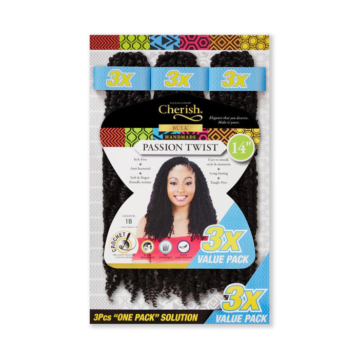 Cherish Ultimate Comfort Passion Twist 3X Pack 14 inch synthetic braiding hair extensions